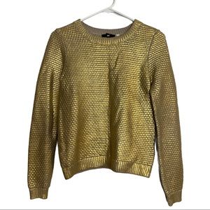 ✨4/$20 H&M Metallic gold XS sweater long sleeve